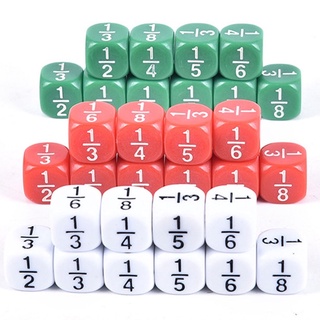 10x Fraction Dice Educational Kids Math Toys Homeschool Supplies