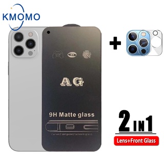 ฟิล์มด้าน AG ฟิล์มเล่นเกมส์ For iPhone 13 Pro Max 12 Mini 11 X Xr Xs 7 8 Plus SE 2020 ฟิล์มกระจกแบบด้าน เต็ม ฟิล์มเต็มจอ ฟิล์มเลนส์กล้องสำหรับ