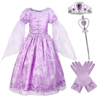 (ส่งฟรี) ชุดราตรีเด็ก Rapunzel Dress ชุดเด็ก รุ่นเจ้าหญิงราพันเซล