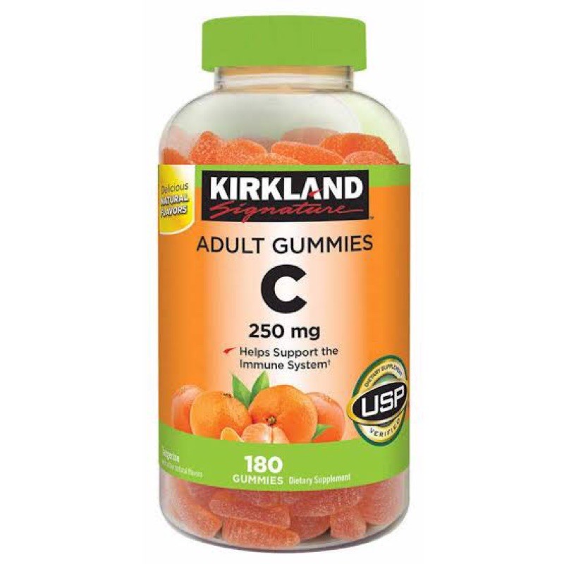 Kirkland Signature Vitamin C 250 mg. กัมมี่ C🍊 แบบเคี้ยว Adult (180 Gummies)EXP_1/2024