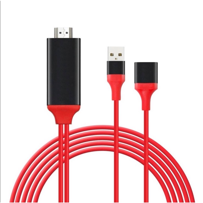 BJONE สาย HDMI 3 in 1 MHL สายต่อจากมือถือเข้าทีวี USB to HDMI Cable สายแปลงสัญญาณ 1080P HDTV Micro U