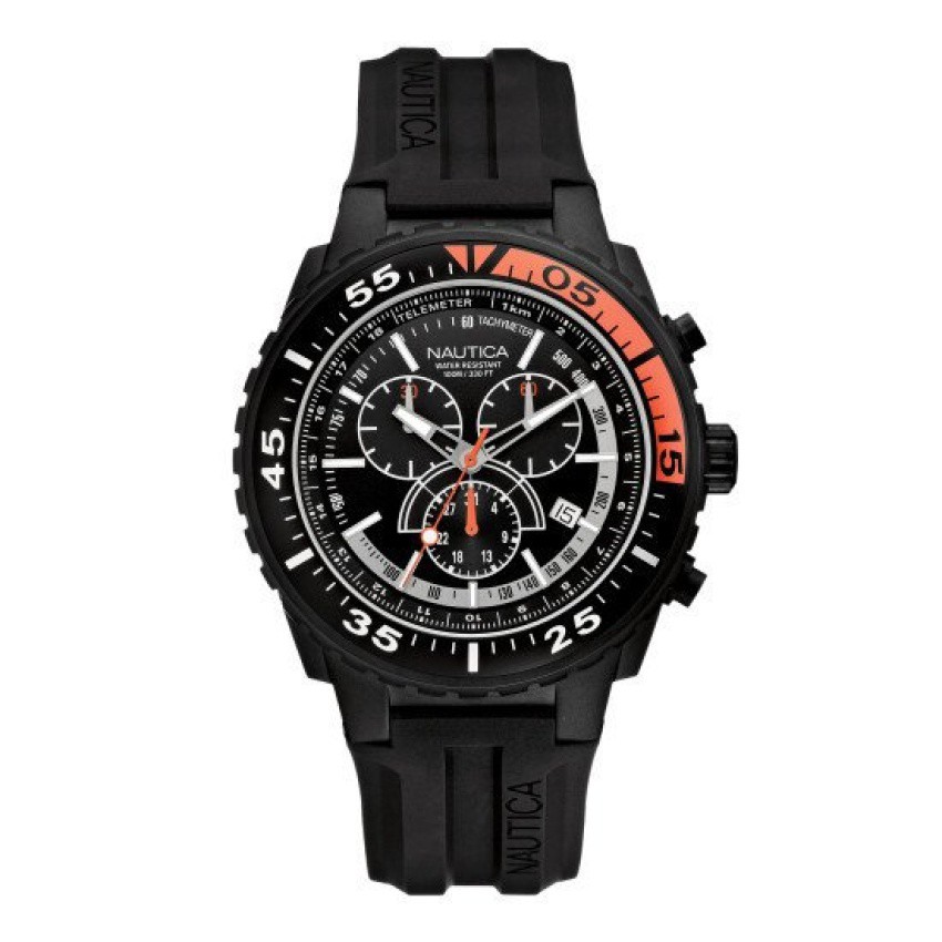 Nautica Men's N16657G NST 700 Chrono Fashion Active Watch (Black)