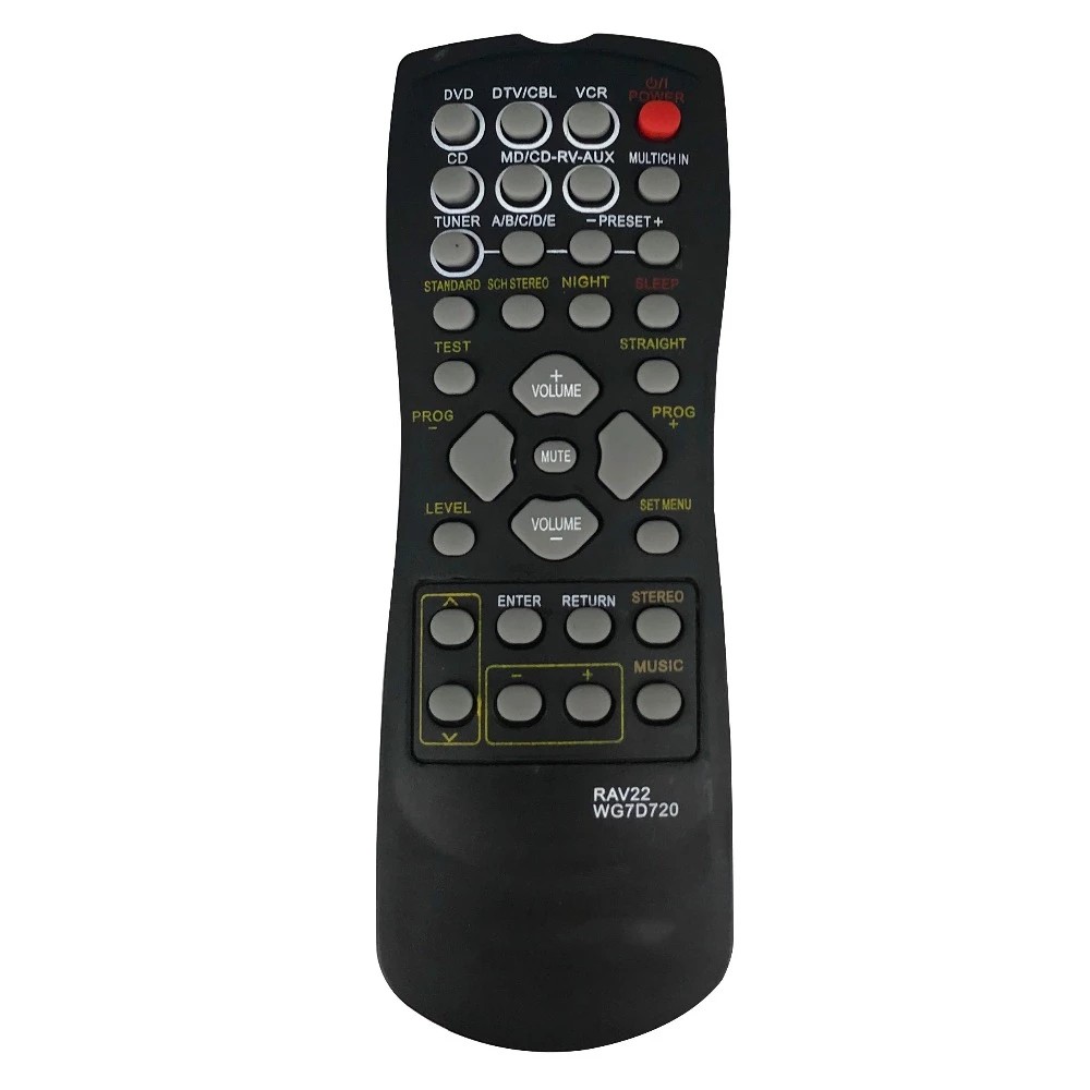 Yamaha RAV22 WG70720 รีโมทคอนโทรลสําหรับ Yamaha CD DVD RX-V350 RX-V357 RX-V359 HTR5830 VS713600 HTR-5630 HTR-5730 RX-V890 RX-V340 RX-V350 RX-V359 RX-V990 RX-V495 RX-V495RDS YHT-22 AV A/V ตัวรับโฮมเธียเตอร์รีโมทคอนโทรลไร้สายรีโมทคอนโทรล