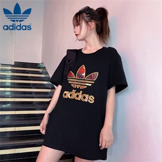 เสื้อยืด Adidas เสื้อยืดอดิดาส ที่มีคุณภาพสูง】Adidas Adidas Cloverใหม่แขนสั้นเสื้อยืดผ้าฝ้ายฤดูร้อนของผู้หญิงคู่หลวมเสื้