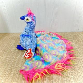 TY Beanie Baby - FLASHY the Peacock น้องสีสวยหายากมากๆ ป้ายสวยชัด