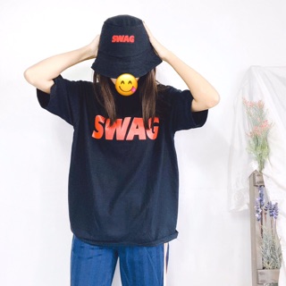 เสื้อ Oversize+แถมหมวก🎩สกรีนลาย SWAG