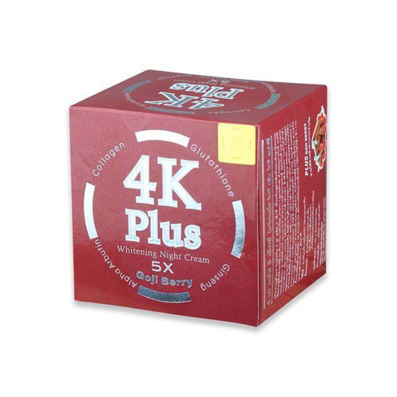 4K Plus Whitening Night Cream 5X Goji Berry ครีมทาหน้าสูตรกลางคืน ของแท้ 20G. (5623) Pcs.