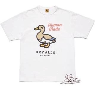 2023 เสื้อยืดแขนสั้น คอกลม พิมพ์ลายตัวอักษร Human MadeDuck สําหรับผู้ชาย และผู้หญิง