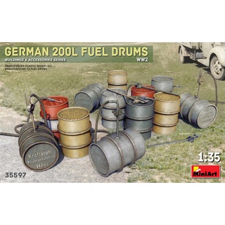 โมเดลประกอบ MiniArt 1/35 MI35597 GERMAN 200L FUEL DRUMS WW2