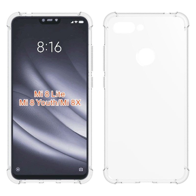 เคส Xiaomi Mi 8 Lite แบบ TPU ใสเสริมขอบและมุมกันกระแทก