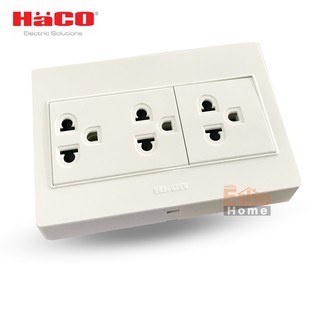 เต้ารับ 3ขา 3ช่อง HACO M4N-E30 แบบลอย