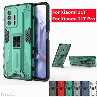 For Xiaomi 11T Pro Hard Case Mi11T Mi 11T Pro Armor Magnetic Suction Stand Full Edge Phone Cover For Xiomi 11TPro Casing