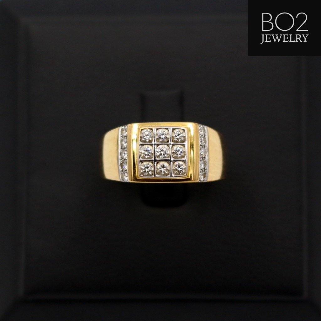 แหวนทองแท้ หลุดจำนำ size 59 แหวนเพชรแท้เกสร ทองคำแท้ 18K