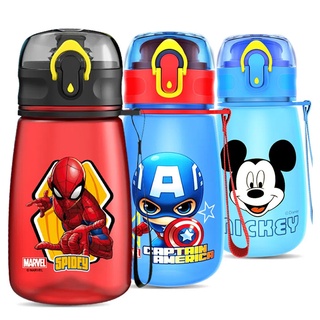 Disney ขวดน้ํา ลายเจ้าหญิงสไปเดอร์แมน โซฟี สไปเดอร์แมน พร้อมหลอดดูด 460 มล. ไร้ BPA สําหรับเด็ก