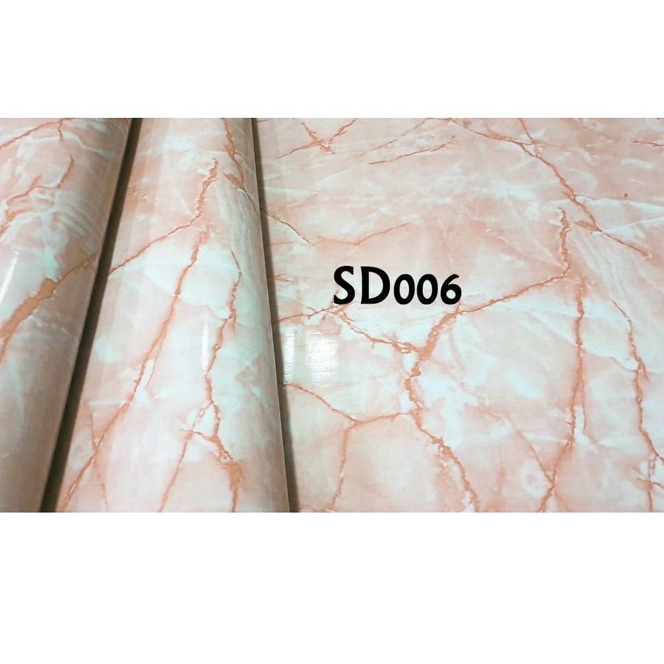 MERAH SD006 PINK MARBLE RED MARBLE KITCHEN STICKER สติกเกอร์ห้องครัว 60CMX5M กันน้ํา OILPROOF กันน้ํ