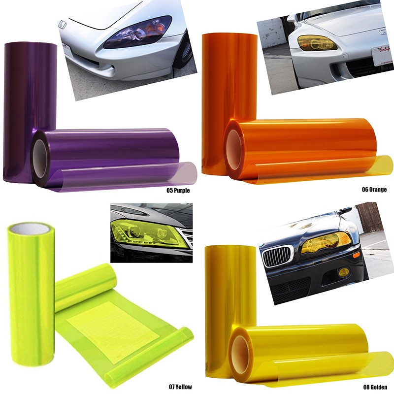 OM 30*60 ซม.ร้อนไฟหน้ารถสติกเกอร์ Tint ฟิล์มไฟท้ายไวนิลหมอก Light Wrap - รูปที่ 6