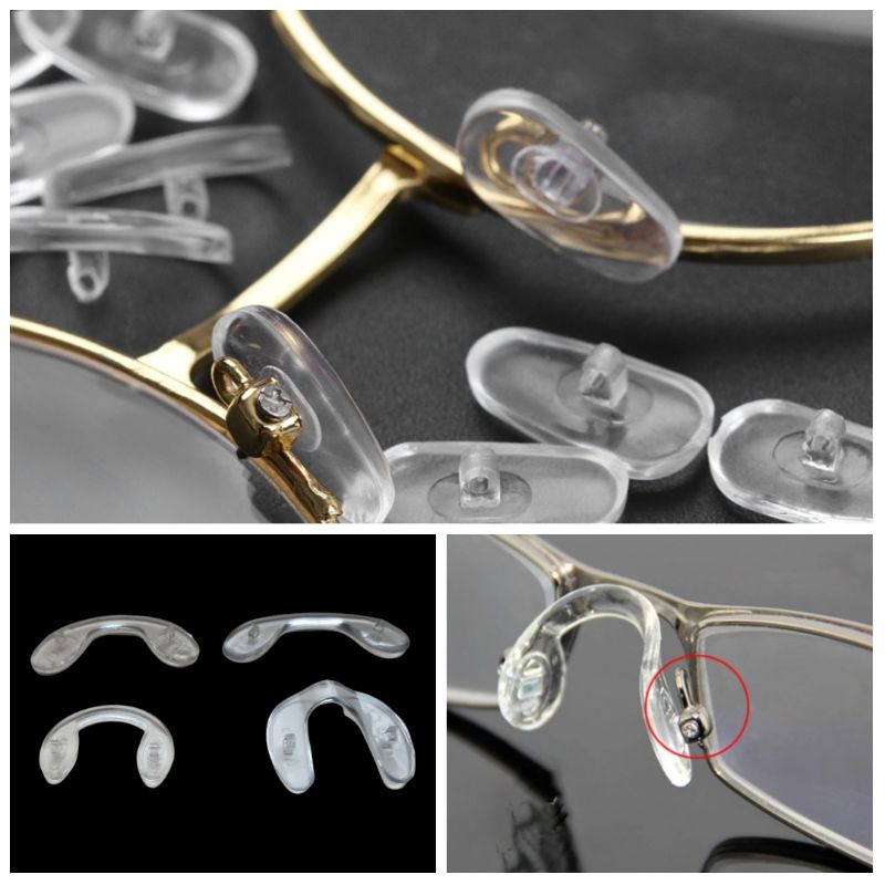 5 คู่ /10 คู่ แป้นจมูก PVC/ SILICONE ทรง U พลาสติก ซิลิโคน อะไหล่ แป้นจมูกแว่น จมูกแว่นตา