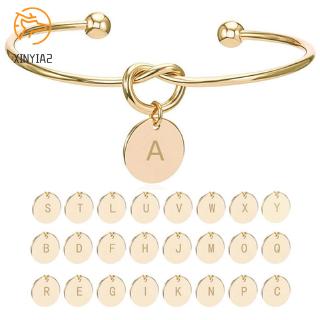 🔥XINYIA2🔥กำไลข้อมือ จี้รูป 26 ตัวอักษร สีเงิน/ทอง เครื่องประดับ เครื่องประดับแฟชั่น