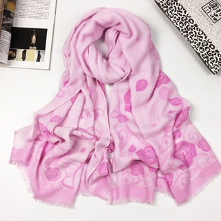 พร้อมส่ง💕 ผ้าพันคอคิตตี้ (70x180cm) ผ้าคลุมไหล่ ผ้าพันคอ สีชมพู | Bluerubystore