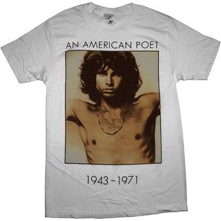 เสื้อยืดคอกลมcrew neckCyberteez ประตู jim morrison อเมริกันกวีชายเสื้อยืดสีขาว plus ขนาดคลาสสิก sportwear วันพ่อวันเกิดข