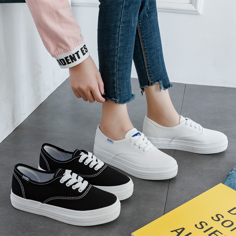 (พร้อมส่ง ) รองเท้าผ้าใบ Bidibi สูง 3.5 ซม. | 132