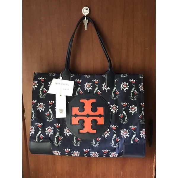 Tory burch ella flower tote nylon