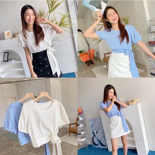 ▧conycolours | hana bouse เสื้อพื้น ผูกเอว (10011)