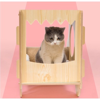 Bangkok delivery cat litter four seasons ปฏิบัติรุ่น cat bed cat house ไม้ cat house villa ฤดูร้อน cool litter cat toy