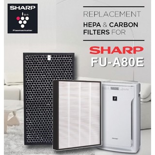 แผ่นกรองเครื่องฟอกอากาศ Sharp รุ่น FU-A80TA ขายยกชุดได้ทั้งแผ่นกรองฝุ่น และแผ่นกรองกลิ่น