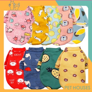 Pet house เสื้อสุนัข เสื้อสัตว์เลี้ยง เสื้อแจ็คเก็ต กันหนาว เนื้อผ้าฝ้าย พิมพ์ลายน่ารัก สําหรับสัตว์เลี้ยง