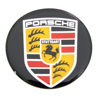 ราคาต่อ 2 ดวง 64mm. สติกเกอร์ PORSCHE สติกเกอร์เรซิน sticker rasin 64 mm. (6.4 cm.) แบบ1