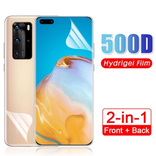 ฟิล์มไฮโดรเจลใส กันรอยหน้าจอ ด้านหน้า และด้านหลัง สําหรับ HUAWEI P20 Pro P30 Lite P40 Nova 5T 7i 7 SE Y7 Y9 Y5P Y6P Y9 Prime