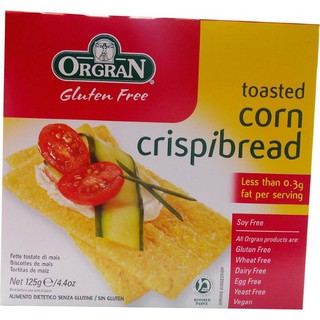 Orgran Corn Crispibread 125g  ออร์แกรนข้าวโพดอบกรอบ 125 กรัม