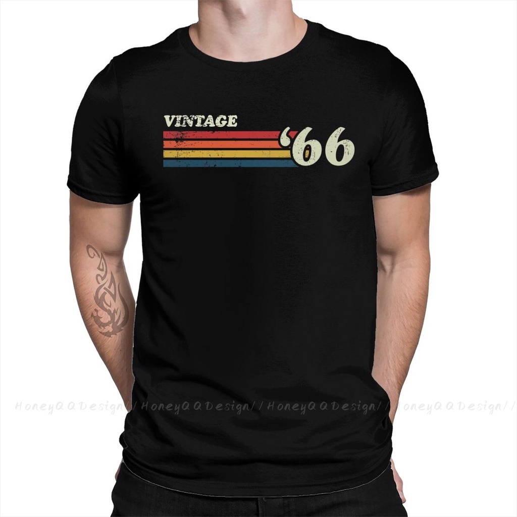 เสื้อยืด คอกลม ผ้าฝ้าย พิมพ์ลาย VINTAGE '66 RETRO STRIPES ของแท้ สําหรับผู้ชายS-5XL
