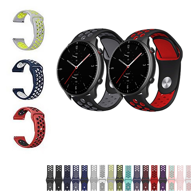 20 มม.22 มม.สายนาฬิกาซิลิโคนสําหรับ Huami Amazfit GTR Mini GTR3 Pro 42 มม.47 มม.Bip5 GTR2 GTR4 GTR2E 2 3 4