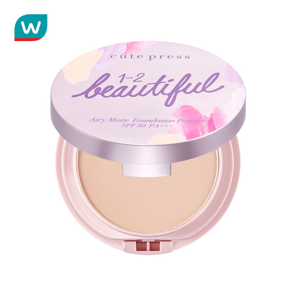 Cute คิวท์เพรส วัน-ทู-บิวตี้ฟูล แอร์รี่ แมทท์ ฟาวเดชั่น พาวเดอร์ SPF30 PA+++ 13ก. #01 พอลเซอเรนจ์