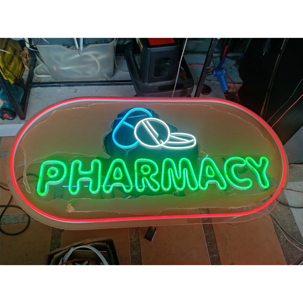 LED Neon Flexible Light 220V  ไฟเส้น กันน้ำกันแดด ป้ายไฟ ต่อปลั๊กให้พร้อมใช้งาน  ไฟตกแต่ง ร้านยา