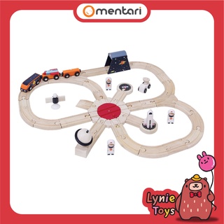 Mentari ของเล่นไม้ ชุดรถไฟจรวด Cosmic Rocket Train Set