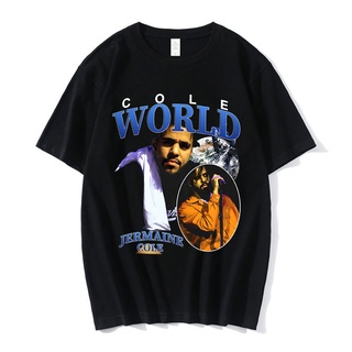 เสื้อยืดแขนสั้น ผ้าฝ้าย 100% พิมพ์ลาย Rapper J Cole World Jermaine Lamarr สไตล์วินเทจ ฮาราจูกุ สตรีท ฮิปฮอป สําหรับผู้ชา