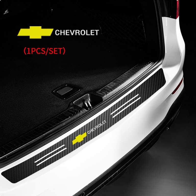 1 ชิ้น สติกเกอร์ป้องกันรถบรรทุก โลโก้รถ คาร์บอนไฟเบอร์ กันชนหลัง ตกแต่งแถบสติกเกอร์ สําหรับ Chevrolet Captiva Colorado Cruze Spark Malibu Aveo อุปกรณ์เสริม