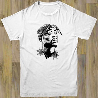 เสื้อยืดแฟชั่น เสื้อยืดผู้ชาย90 เสื้อคู่รัก - มาใหม่ Tupac 2Pac บุคลิกภาพบุรุษตลกที เสื้อวินเทจผญ