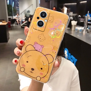 เคสโทรศัพท์ OPPO Reno 8 Z 8Pro Reno7 7Z 7Pro 5G New Casing Cute Cartoon Bear Silicone Colorful Cherry blossoms Back Cover Phone Case For Oppo Reno 8Z 5G