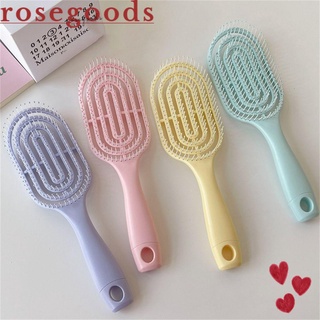 ☆ROSE☆ Beauty Hair Brush Flexible Hair Combs Massage Comb New Eco-Friendly Material Anti-static Hairdressing Styling Comb Soft Pins Wet and Dry Flexible/Multicolor