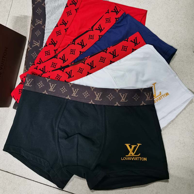 L-V' กางเกงในชายผ้าฝ้ายไม่ทำเครื่องหมาย Antibacterial Plus Size Boxer Shorts