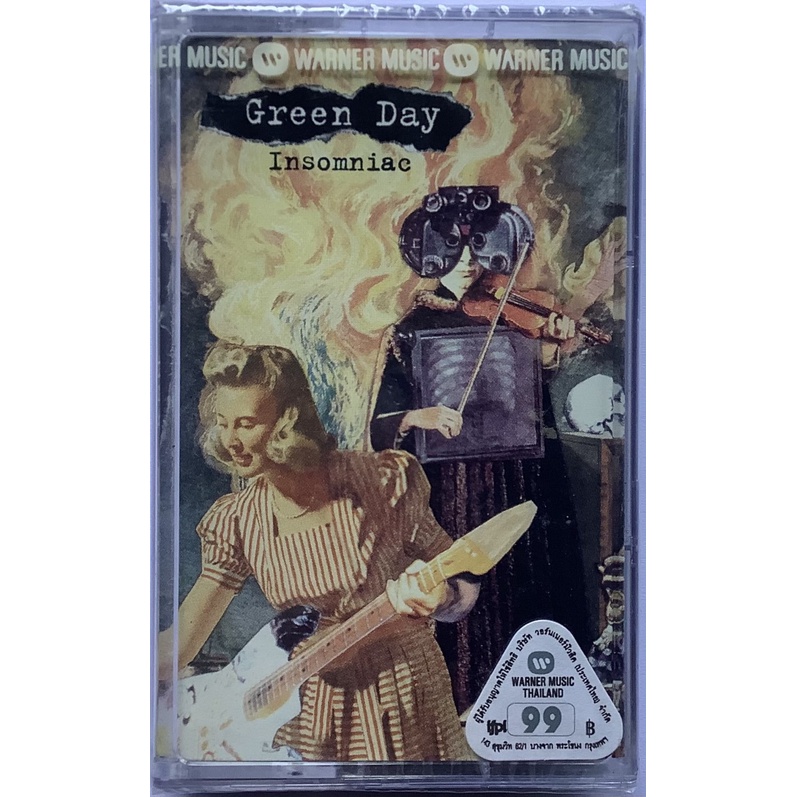 Cassette Tape เทปคาสเซ็ตเพลง Green Day Insomniac ลิขสิทธิ์ ซีล