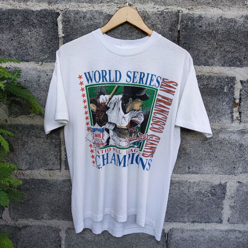 tshirtเสื้อยืดคอกลมฤดูร้อนเสื้อยืดวินเทจ 80s San Francisco Giants World Series 1989 Champ T-ShirtSto4XL