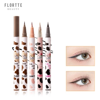 Flortte ปากกาอายไลเนอร์ เนื้อลิขวิด สีน้ําตาลธรรมชาติ กันน้ํา ติดทนนาน