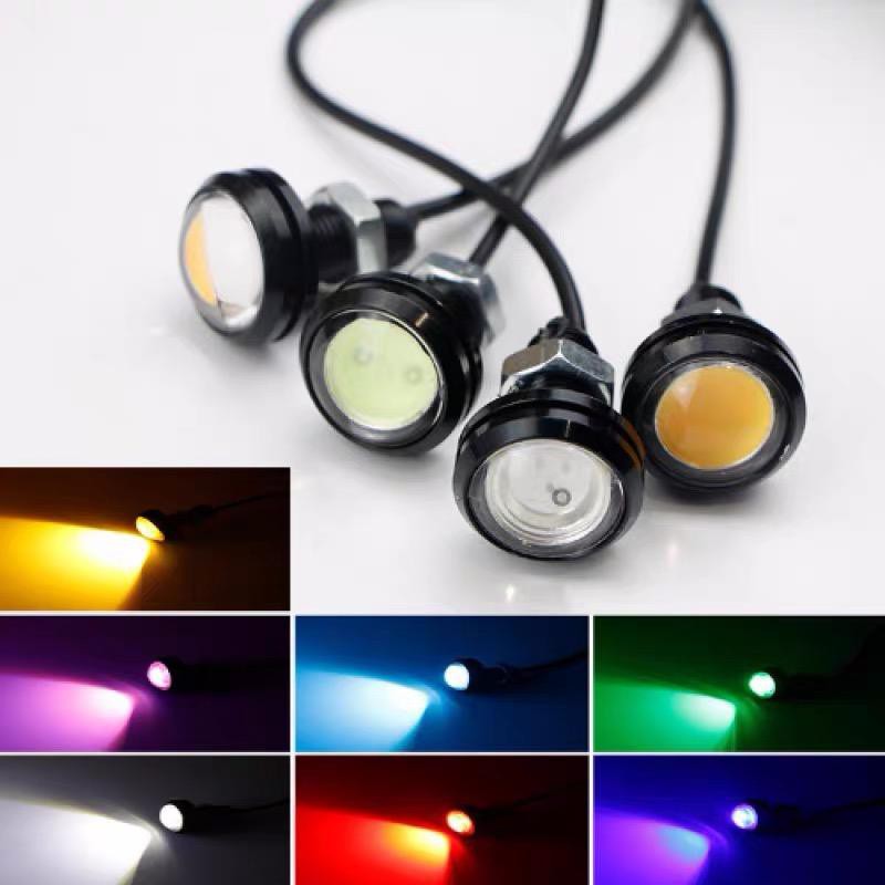 ราคาโปรโมชั่น (1คู่) ไฟตาแมวหัวเลนส์ 3W LED 12V สำหรับติดรถยนต์