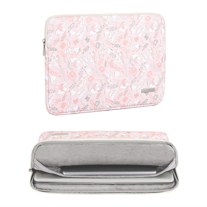₪CanvasArtisan Pink Floral Pattern Laptop Bag Waterproof Shockproof Leather Cover for Tablet Sleeve Case for Matebook A