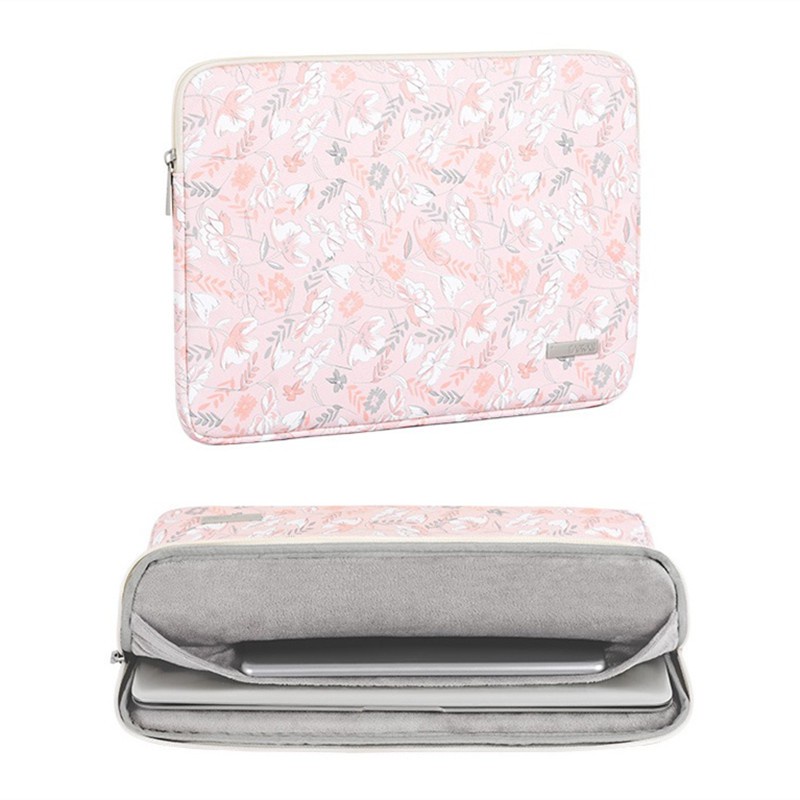 ₪CanvasArtisan Pink Floral Pattern Laptop Bag Waterproof Shockproof Leather Cover for Tablet Sleeve Case for Matebook A #8